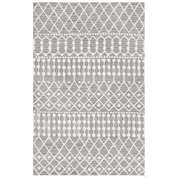 Safavieh Blossom Hand Tufted Rectangle Area RugGrey & Ivory 3 x 5 ft. BLM115F-3 - main